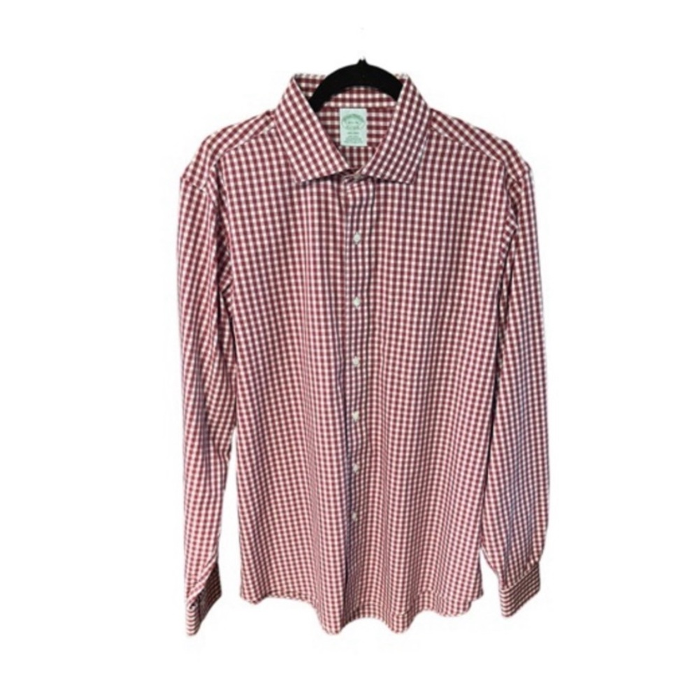 Brooks Brothers Milano Fit Gingham Long Sleeve Button Down Shirt